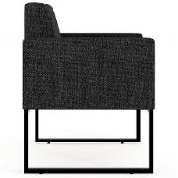 Kit 04 Poltronas Base Fixa Metal Helô L02 Linho Chumbo - 5