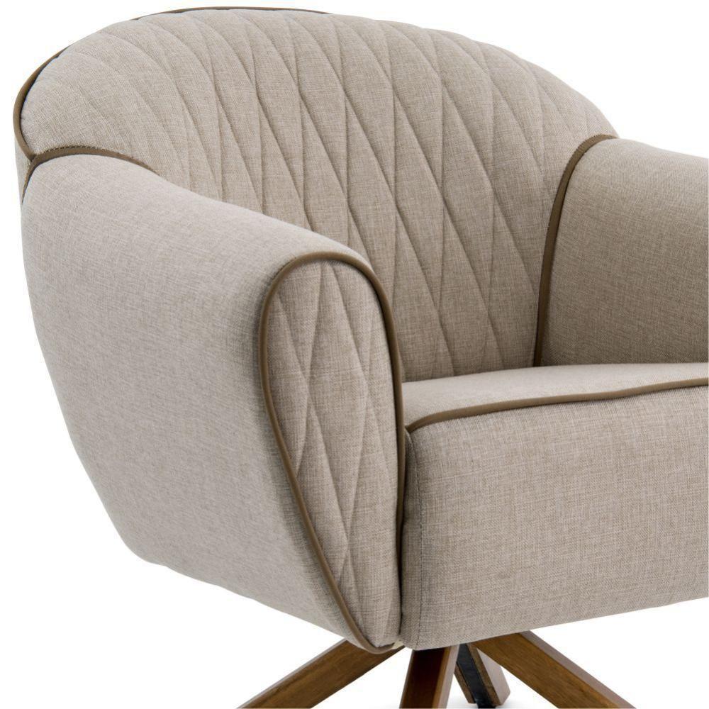 Kit 02 Poltronas Nina D02 Bege Rústico D-470 - 3