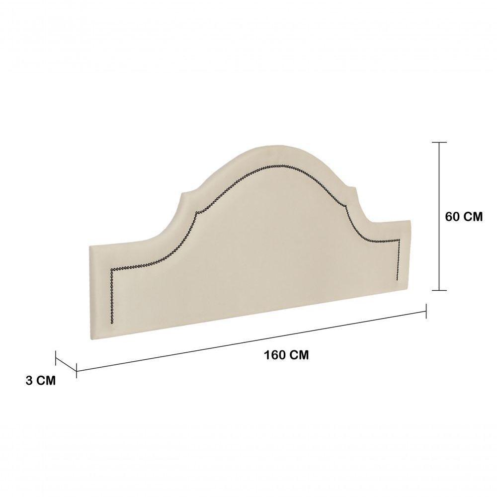 Cabeceira Queen Luxo 160X60 Off White Tachas Fumê - 3