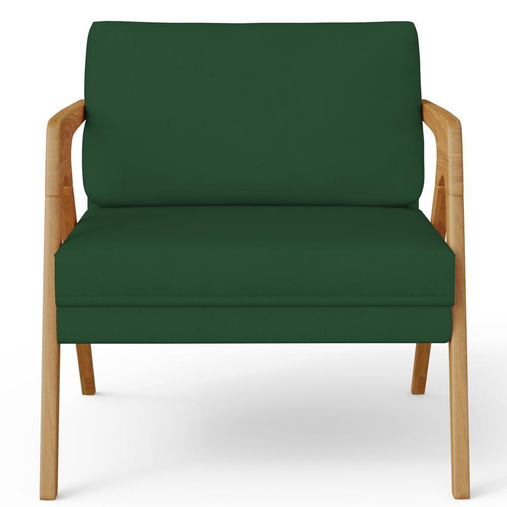 Poltrona Pietra Com Estrutura De Madeira Suede Verde Musgo - 3