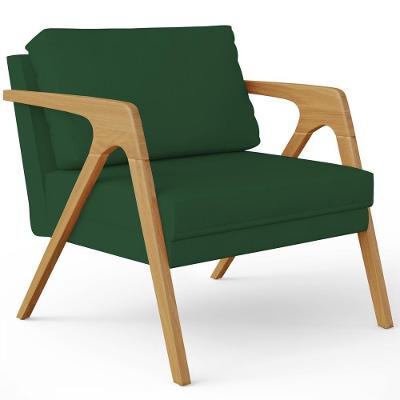 Poltrona Pietra Decorativa Sala De Estar Suede Verde Lyam Decor