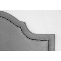 Cabeceira Queen Luxo 160X60 Cinza Tachas Fumê