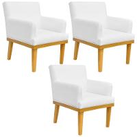 Kit 03 Poltronas Base Mel Beatriz W01 Corano Branco - 1