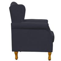 Kit 02 Poltronas Para Sala De Estar Yara P02 Suede Preto - 2