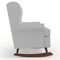 Kit 02 Poltronas Malu Base De Madeira P02 Linho Cinza - 3