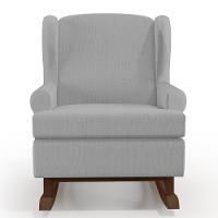 Kit 02 Poltronas Malu Base De Madeira P02 Linho Cinza