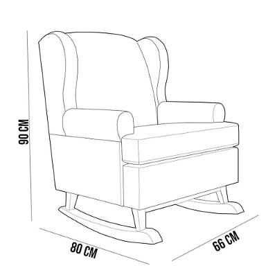 Poltrona De Amamentação Com Balanço Malu Base De Madeira P02 Cinza Lyam Decor