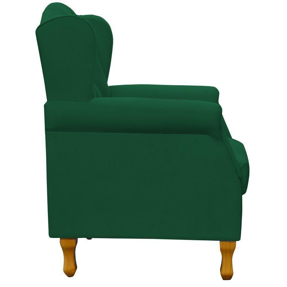 Poltrona Para Sala De Estar Yara P02 Suede Verde Musgo - 2