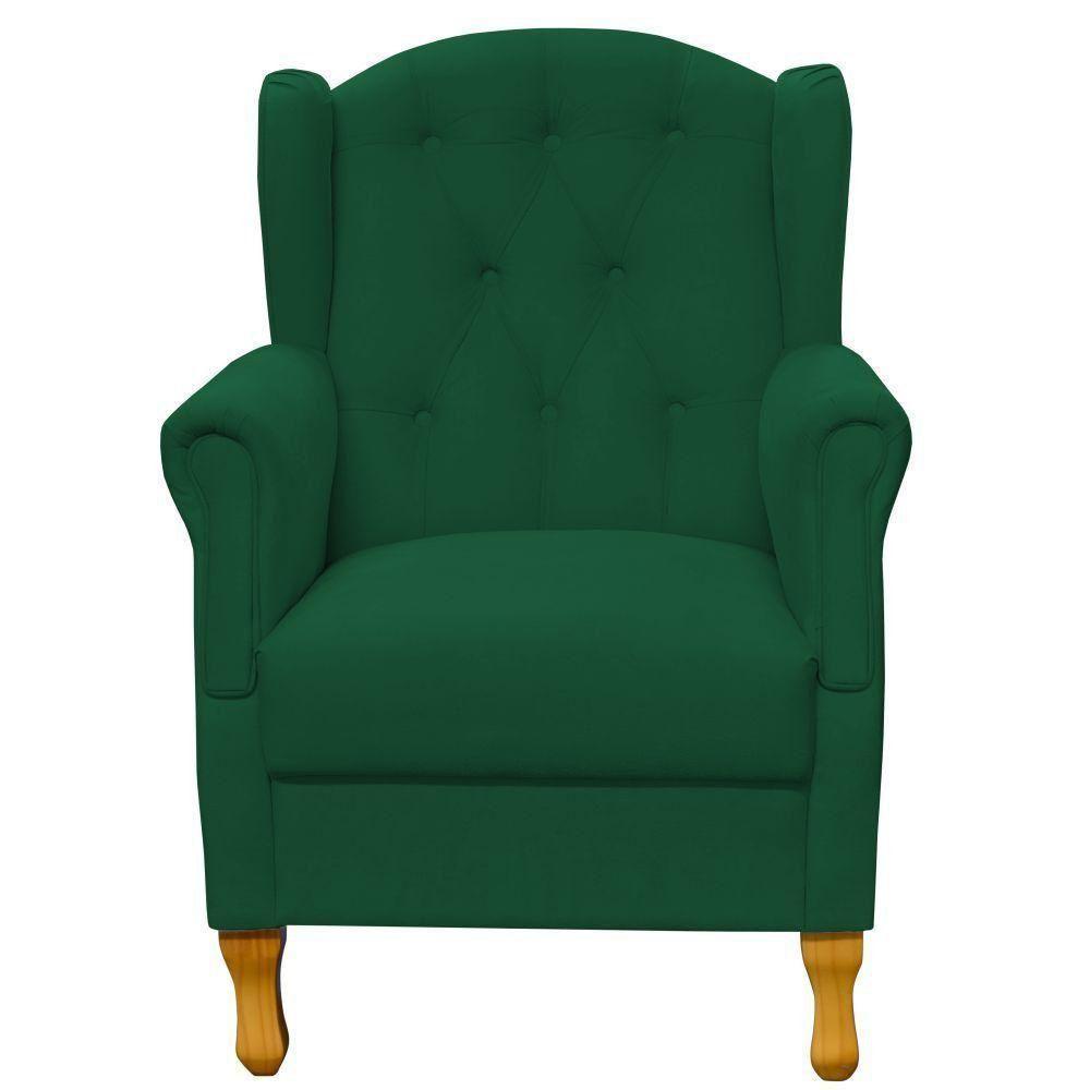 Poltrona Para Sala De Estar Yara P02 Suede Verde Musgo - 5