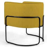 Poltrona Fixa Base De Aço Preto Veludo Mostarda C-279 - 6