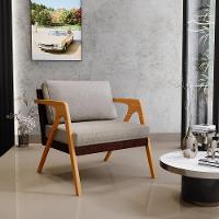 Poltrona Para Sala De Estar Pietra Marrom Linho Bege - 7