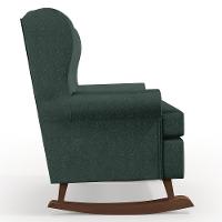 Kit 02 Poltronas Malu Base De Madeira P02 Linho Verde Musgo