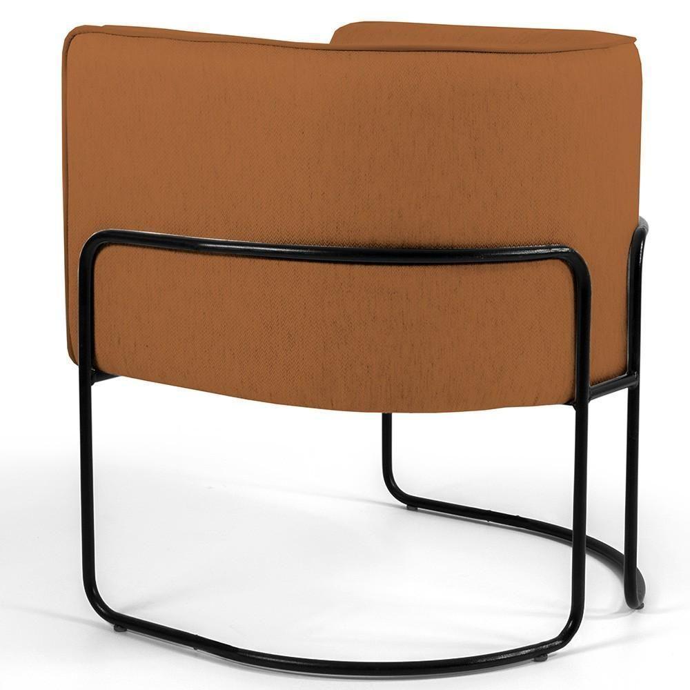 Poltrona Fixa Base De Aço Preto Veludo Telha C-262 - 3