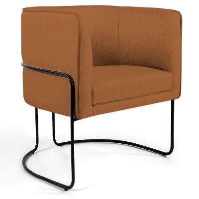 Poltrona Fixa Betina D02 Veludo Telha Terracota Lyam Decor