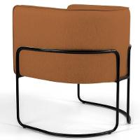 Poltrona Fixa Base De Aço Preto Veludo Telha C-262 - 3