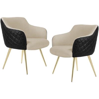 Kit 02 Poltronas D'Ouro Linho Bege C-129 Corano Preto