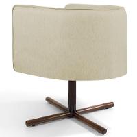 Kit 02 Poltronas Giratória Base X Linho Bege C-129 - 3