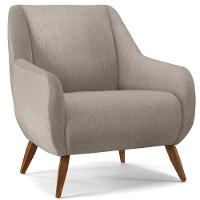 Kit 02 Poltronas Pés De Madeira Paloma D02 Linho Bege C-107 - 7