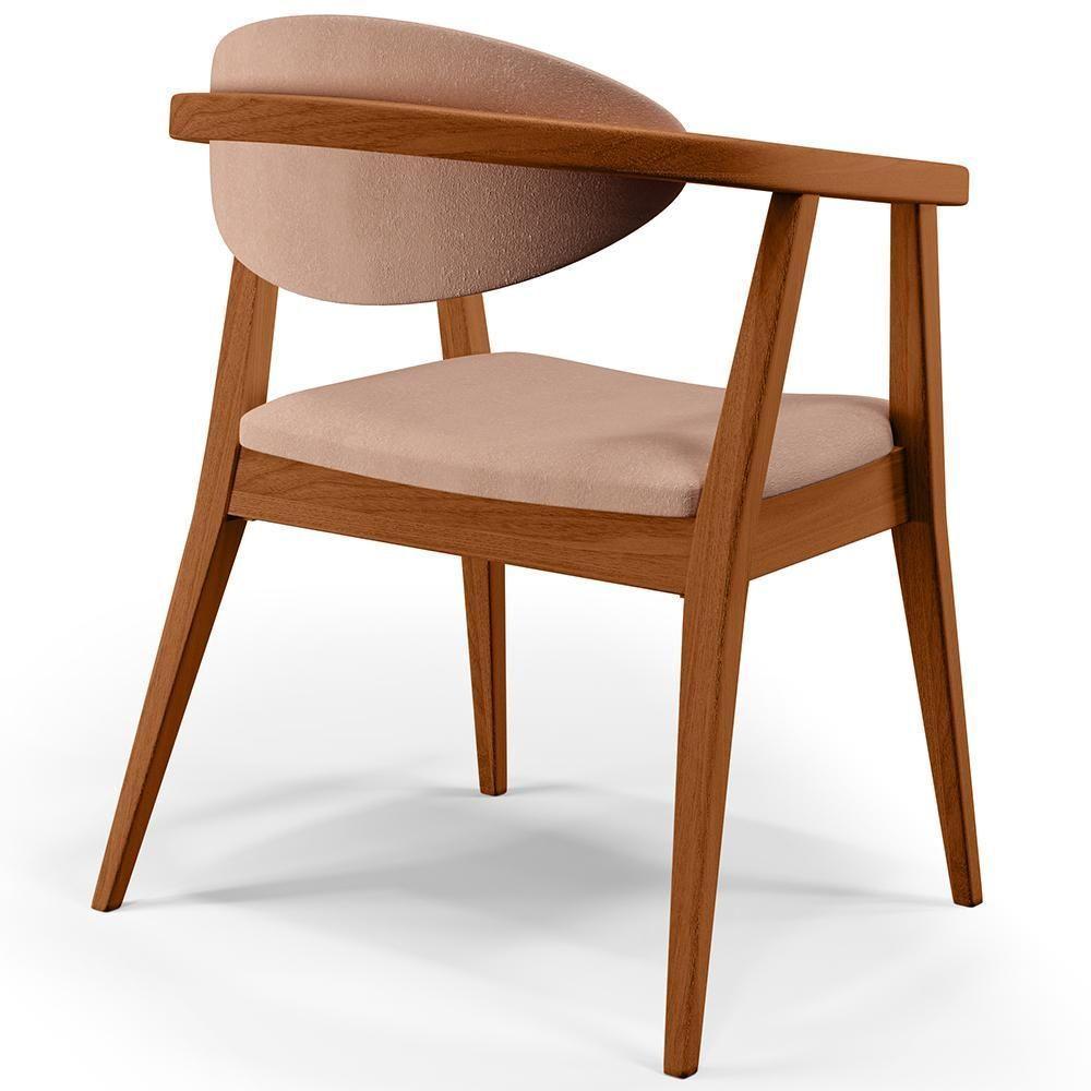 Kit 02 Poltronas Para Sala De Estar Cecília B04 Linho Rosê - 5