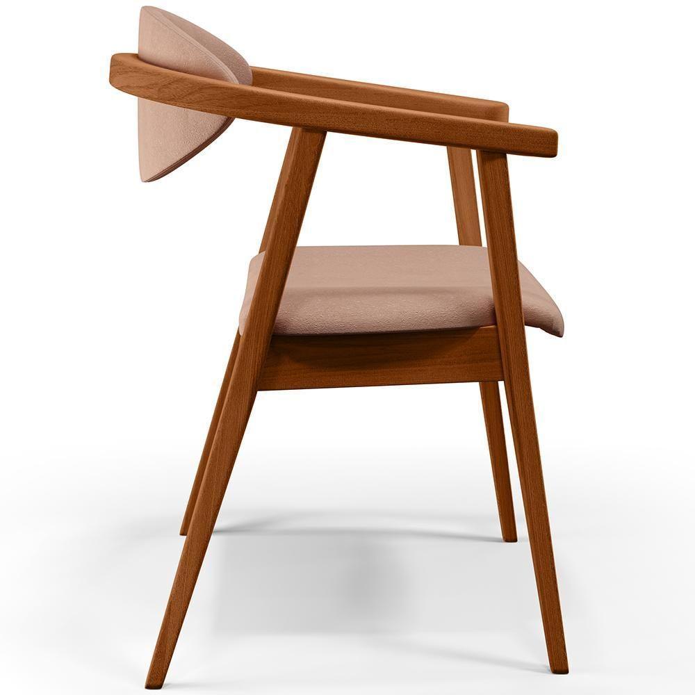 Kit 02 Poltronas Para Sala De Estar Cecília B04 Linho Rosê - 6