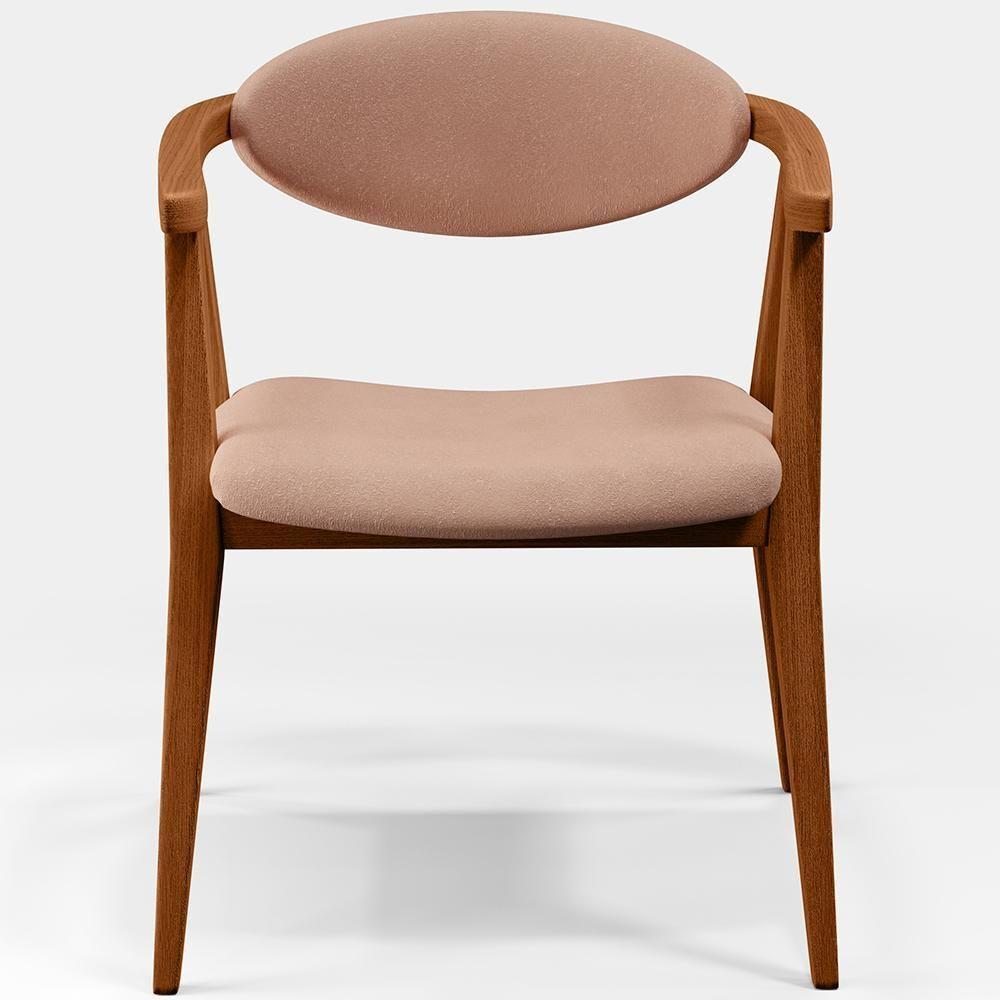 Kit 02 Poltronas Para Sala De Estar Cecília B04 Linho Rosê - 7