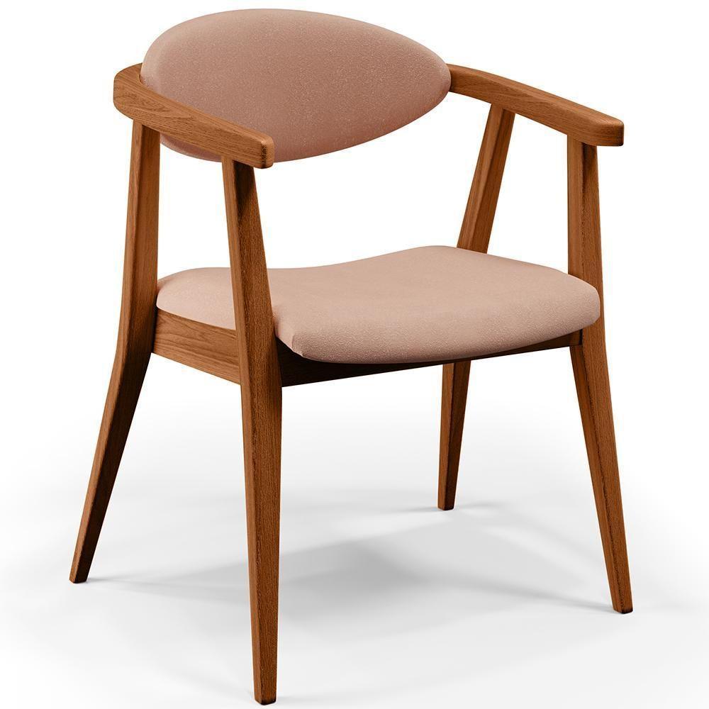 Kit 02 Poltronas Para Sala De Estar Cecília B04 Linho Rosê - 8