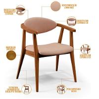 Kit 02 Poltronas Para Sala De Estar Cecília B04 Linho Rosê - 3