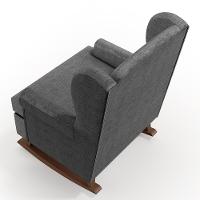 Kit 02 Poltronas Malu Base De Madeira P02 Linho Cinza Escuro - 2