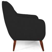 Poltrona Fixa Pés De Madeira Paloma D02 Veludo Preto C-300 - 5