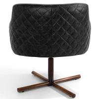 Kit 02 Poltronas Giratória Base X Linho Cinza Corano Preto - 3