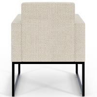 Kit 02 Poltronas Base Fixa Metal Linho Champagne - 2