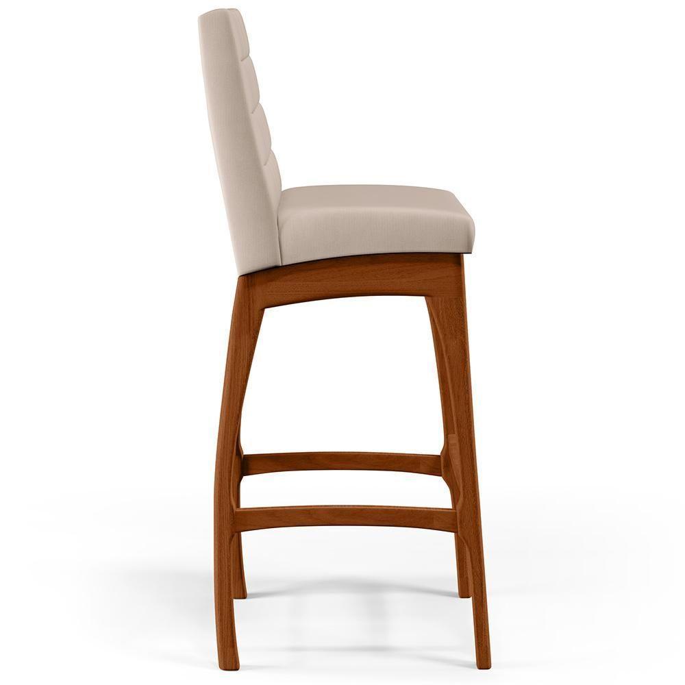 Kit 02 Banquetas Altas Cozinha Mila B04 Suede Bege - 4