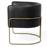 Poltrona Fixa Base De Aço Bronze Corano Preto Fosco B-97 - 7