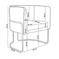 Poltrona Fixa Base De Aço Bronze Corano Preto Fosco B-97 - 8