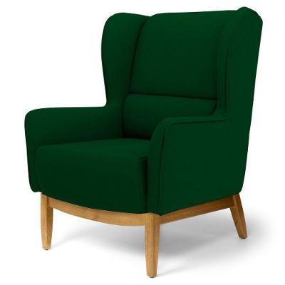 Poltrona Milena Decorativa Para Sala De Estar Veludo Verde Lyam Decor
