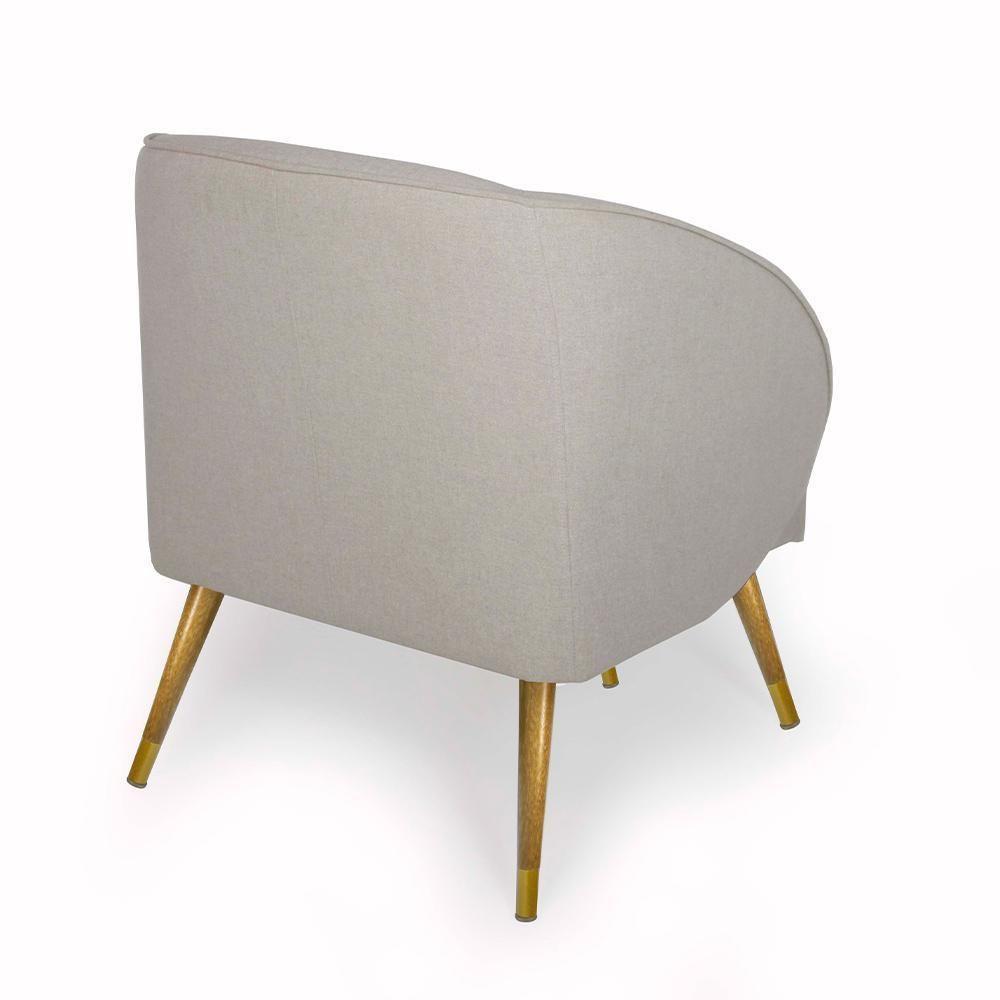 Kit 02 Poltronas Duo New Bronze Agnes D02 Linho Bege B-415 - 4