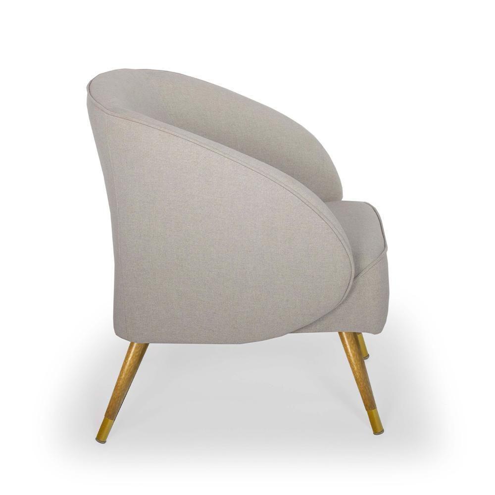 Kit 02 Poltronas Duo New Bronze Agnes D02 Linho Bege B-415 - 5