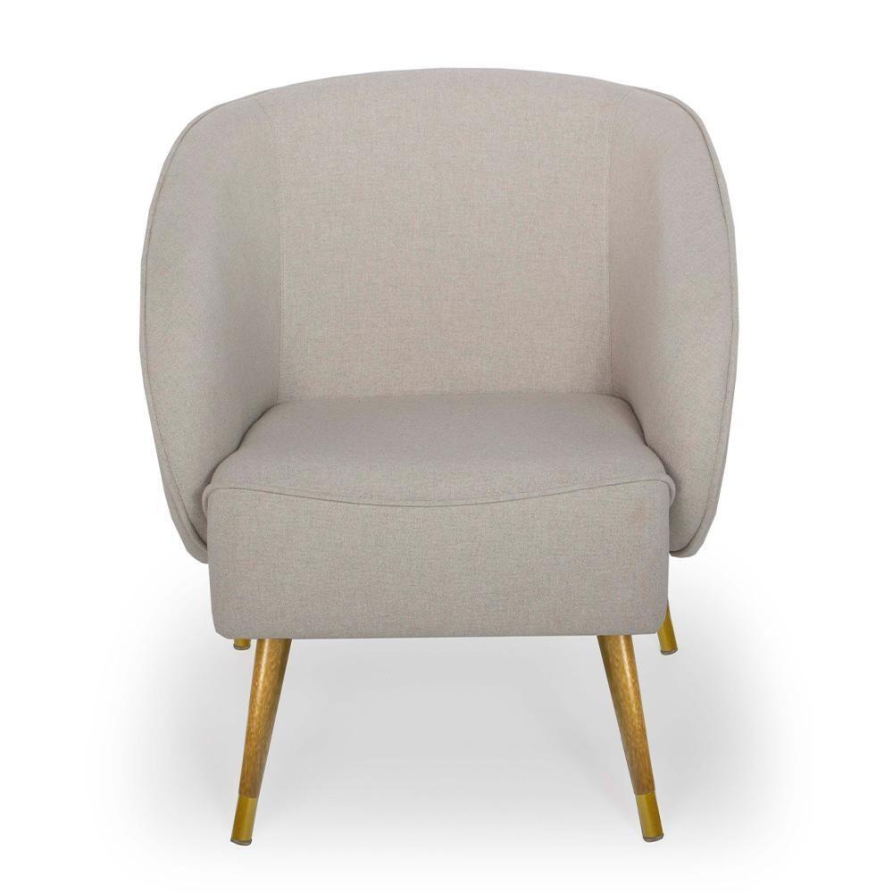 Kit 02 Poltronas Duo New Bronze Agnes D02 Linho Bege B-415 - 6