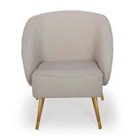 Kit 02 Poltronas Duo New Bronze Agnes D02 Linho Bege B-415 - 6