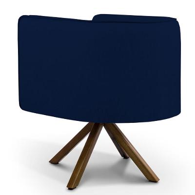 Kit 2 Poltronas Giratórias Betina D02 Veludo Azul Lyam Decor
