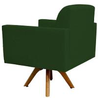 Kit 02 Poltronas Base De Madeira Helô L02 Suede Verde Musgo - 7
