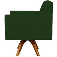 Kit 02 Poltronas Base De Madeira Helô L02 Suede Verde Musgo - 8