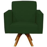 Kit 02 Poltronas Base De Madeira Helô L02 Suede Verde Musgo - 10