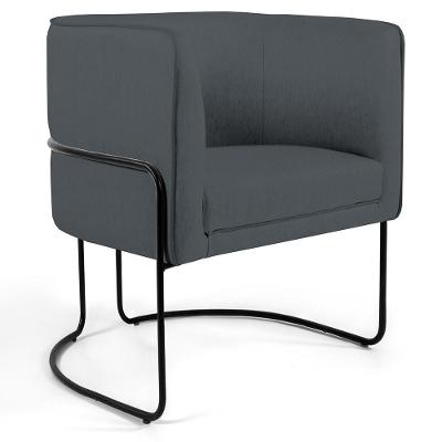 Poltrona Fixa Betina D02 Corano Cinza Lyam Decor