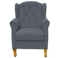 Kit 02 Poltronas Para Sala De Estar Yara P02 Suede Cinza - 5