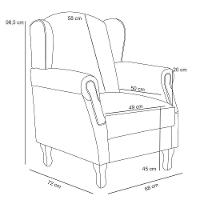 Kit 02 Poltronas Para Sala De Estar Yara P02 Suede Cinza - 7
