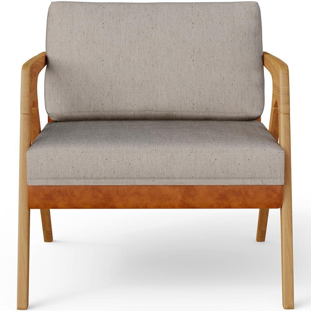 Poltrona Para Sala Estar Pietra Camel Linho Bege - 6