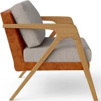 Poltrona Para Sala Estar Pietra Camel Linho Bege - 3