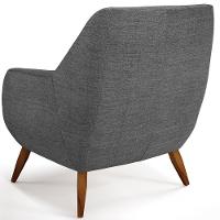 Poltrona Pés De Madeira Paloma D02 Linho Cinza Escuro C-416 - 2