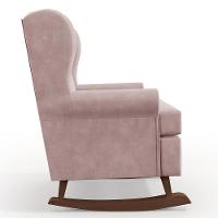 Kit 02 Poltronas Malu Base De Madeira P02 Suede Rosê - 3